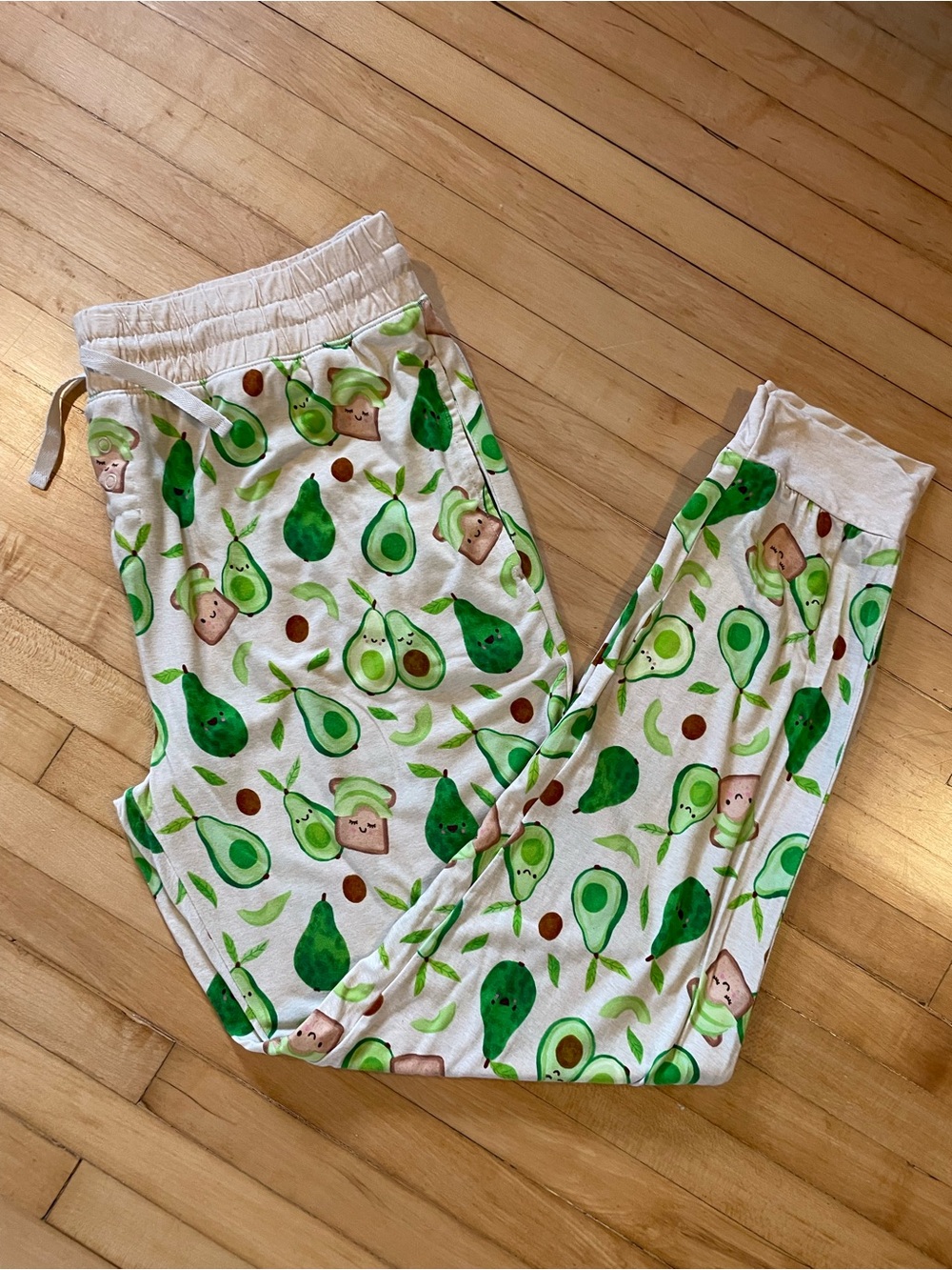 LITTLE SLEEPIES Women’s Bamboo Pajama Pants Joggers Avocado Toast Print Lounge